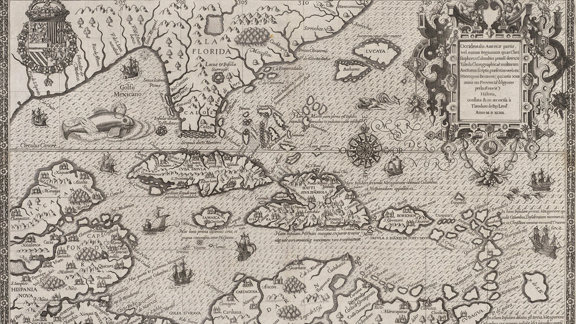 1594 Occidentalis Americae, map